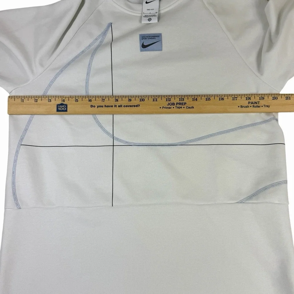 Nike Dri-FIT Long-Sleeve Fleece Fitness Top Shirt White DQ6622-121 Men's Size Sm